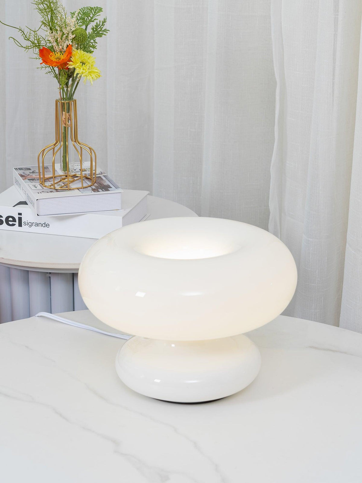Liorirette de vidrio lámpara de mesa contemporánea