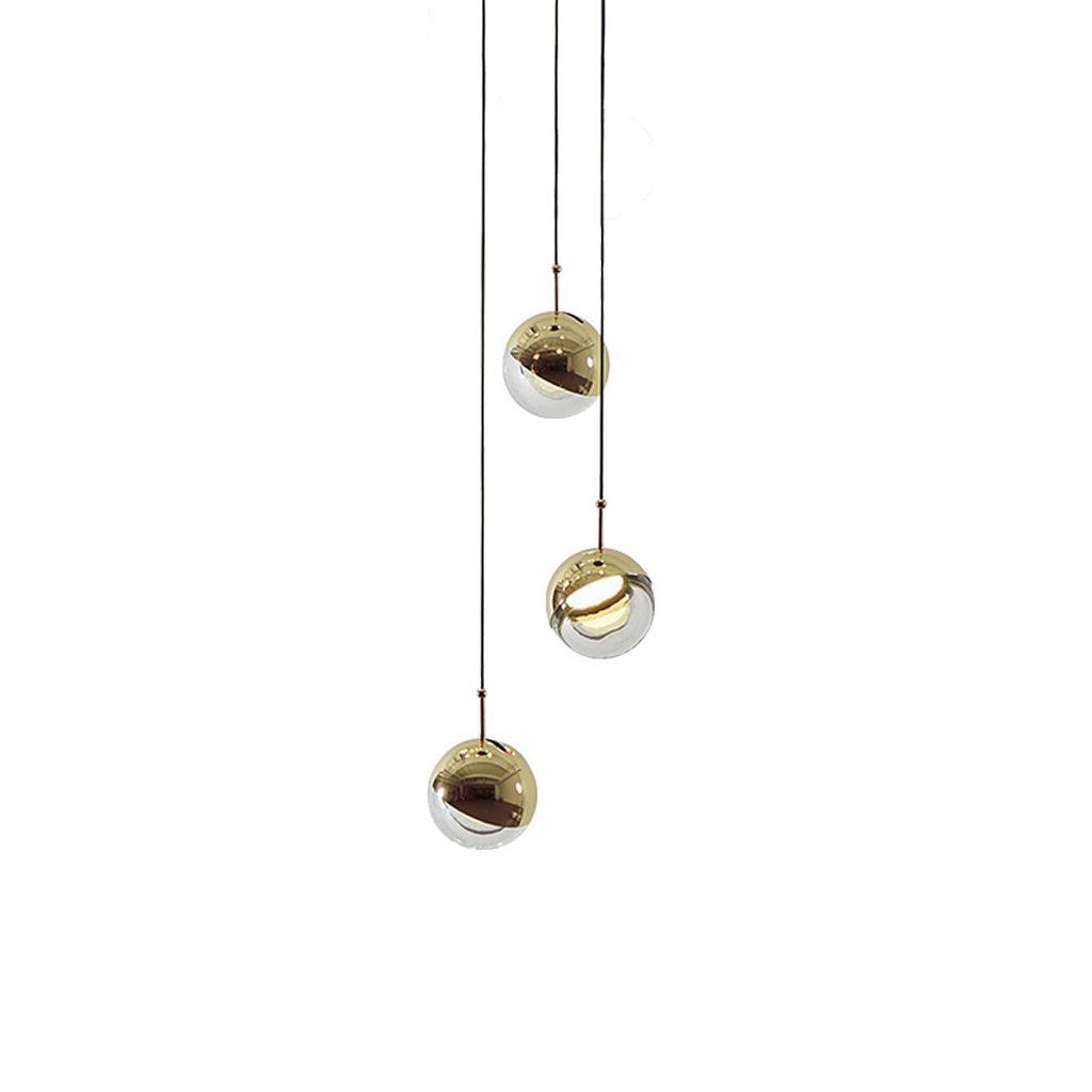 Zaneth lámpara colgante de acero vidrio multi-gota minimalista para escalera