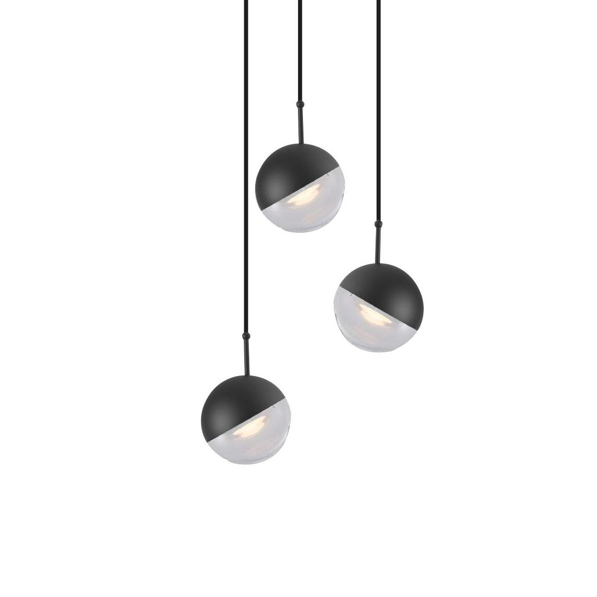 Zaneth lámpara colgante de acero vidrio multi-gota minimalista para escalera