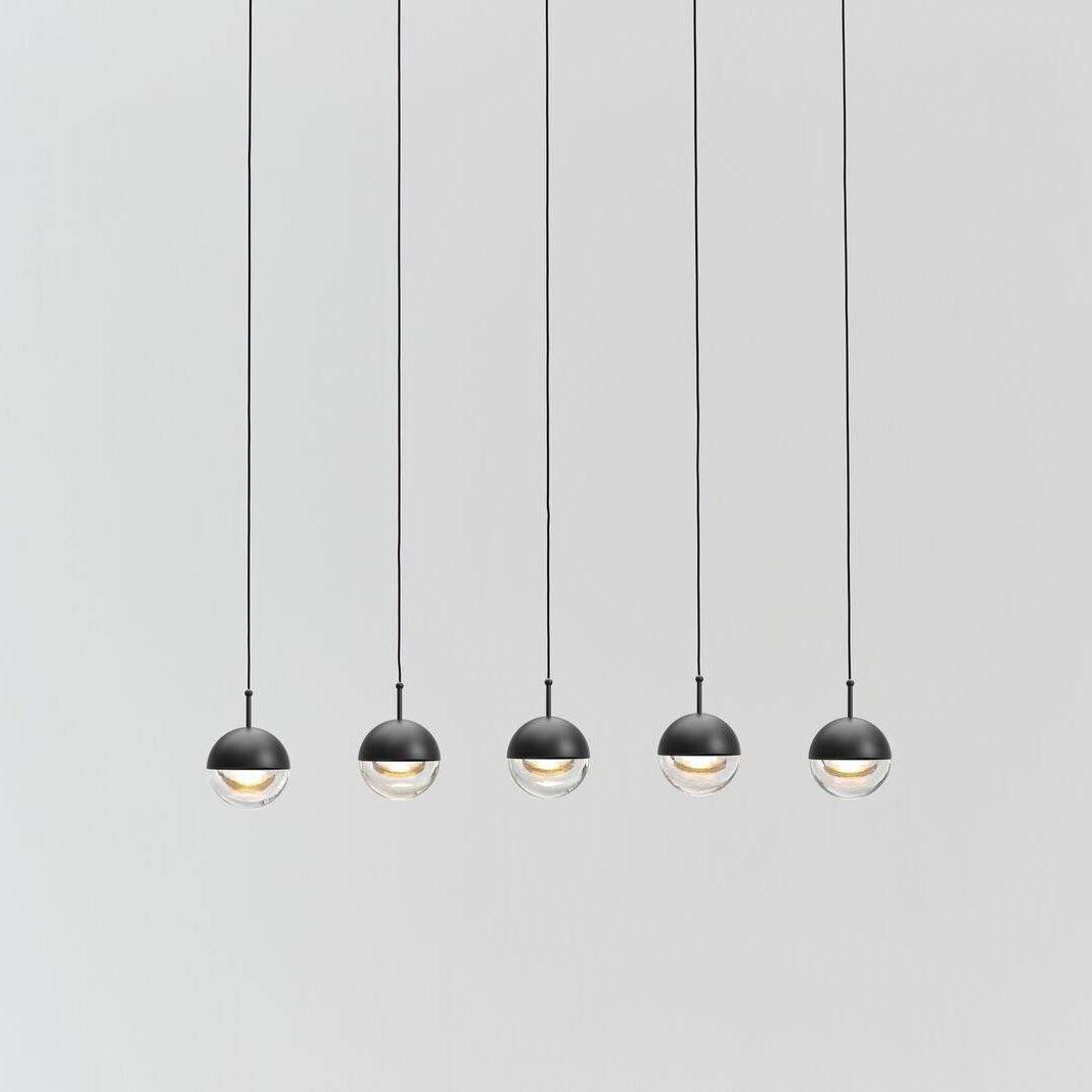 Zaneth lámpara colgante de acero vidrio multi-gota minimalista para escalera