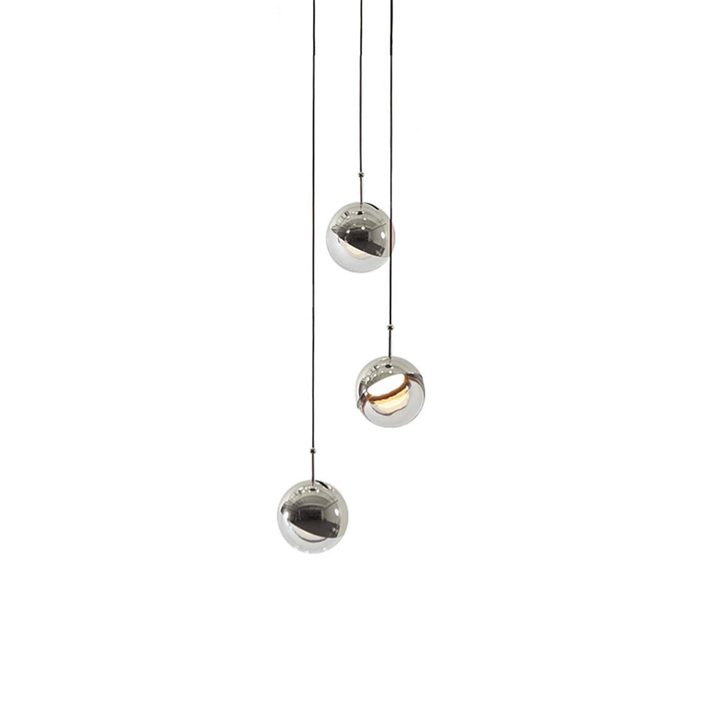 Zaneth lámpara colgante de acero vidrio multi-gota minimalista para escalera