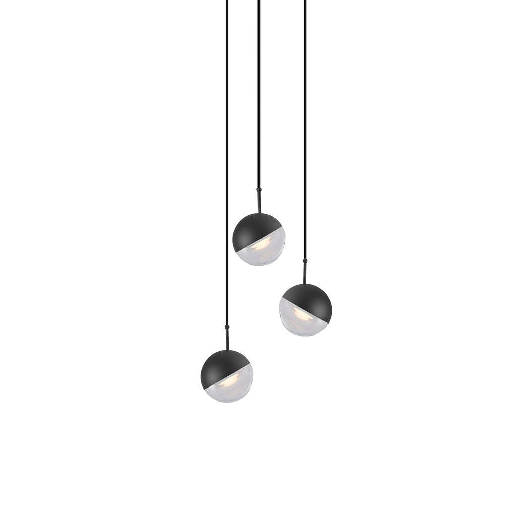Zaneth lámpara colgante de acero vidrio multi-gota minimalista para escalera