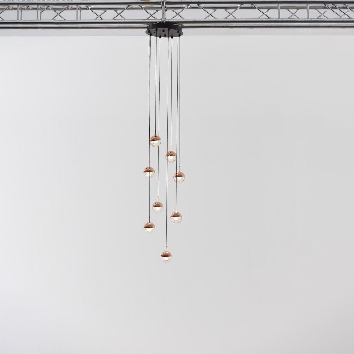 Zaneth lámpara colgante de acero vidrio multi-gota minimalista para escalera