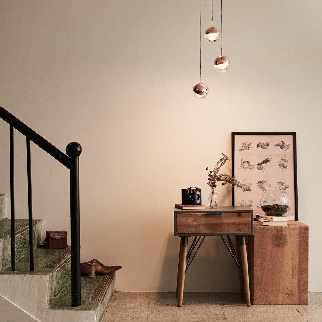 Zaneth lámpara colgante de acero vidrio multi-gota minimalista para escalera