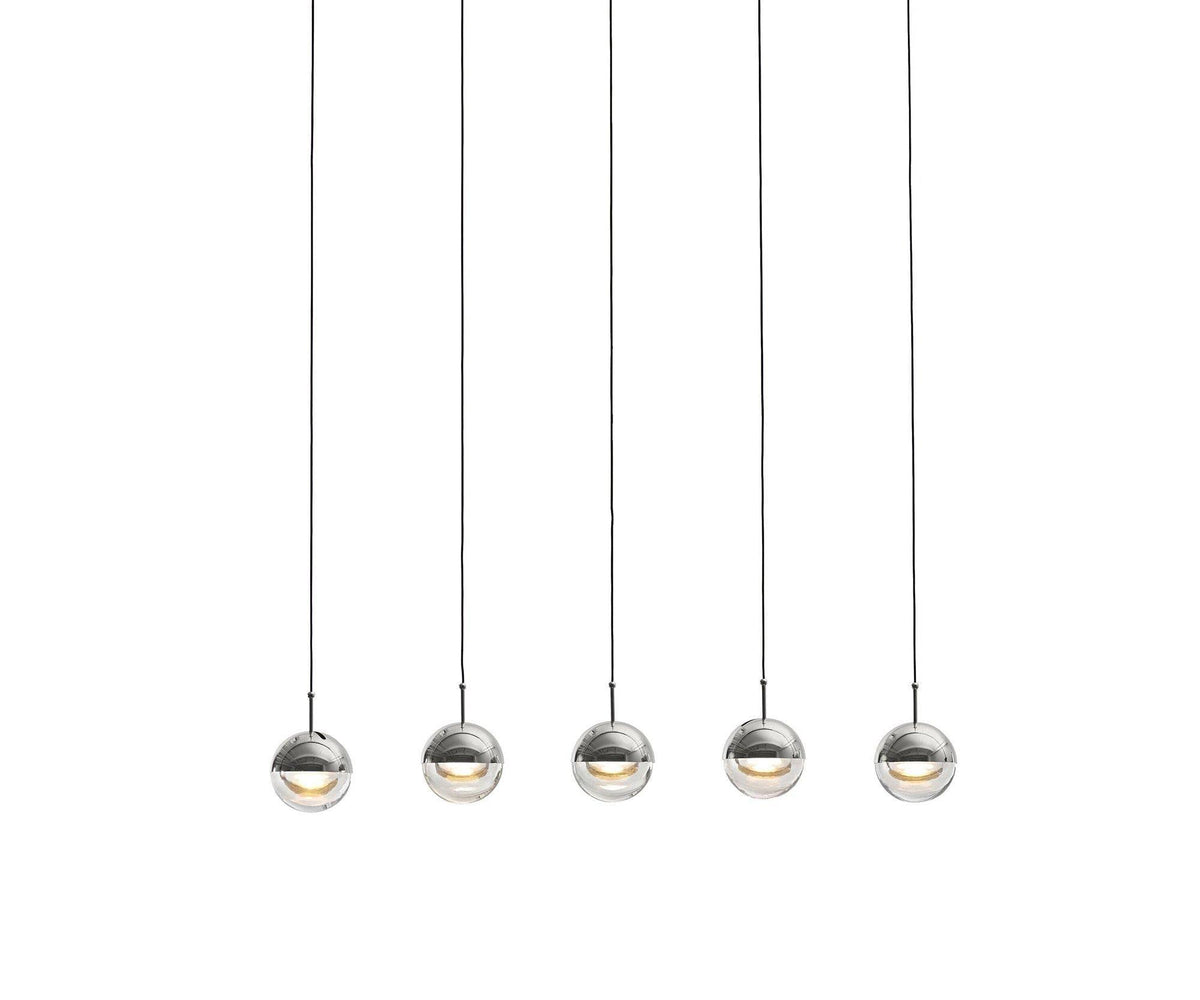 Zaneth lámpara colgante de acero vidrio multi-gota minimalista para escalera