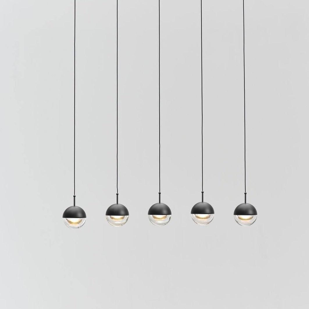 Zaneth lámpara colgante de acero vidrio multi-gota minimalista para escalera
