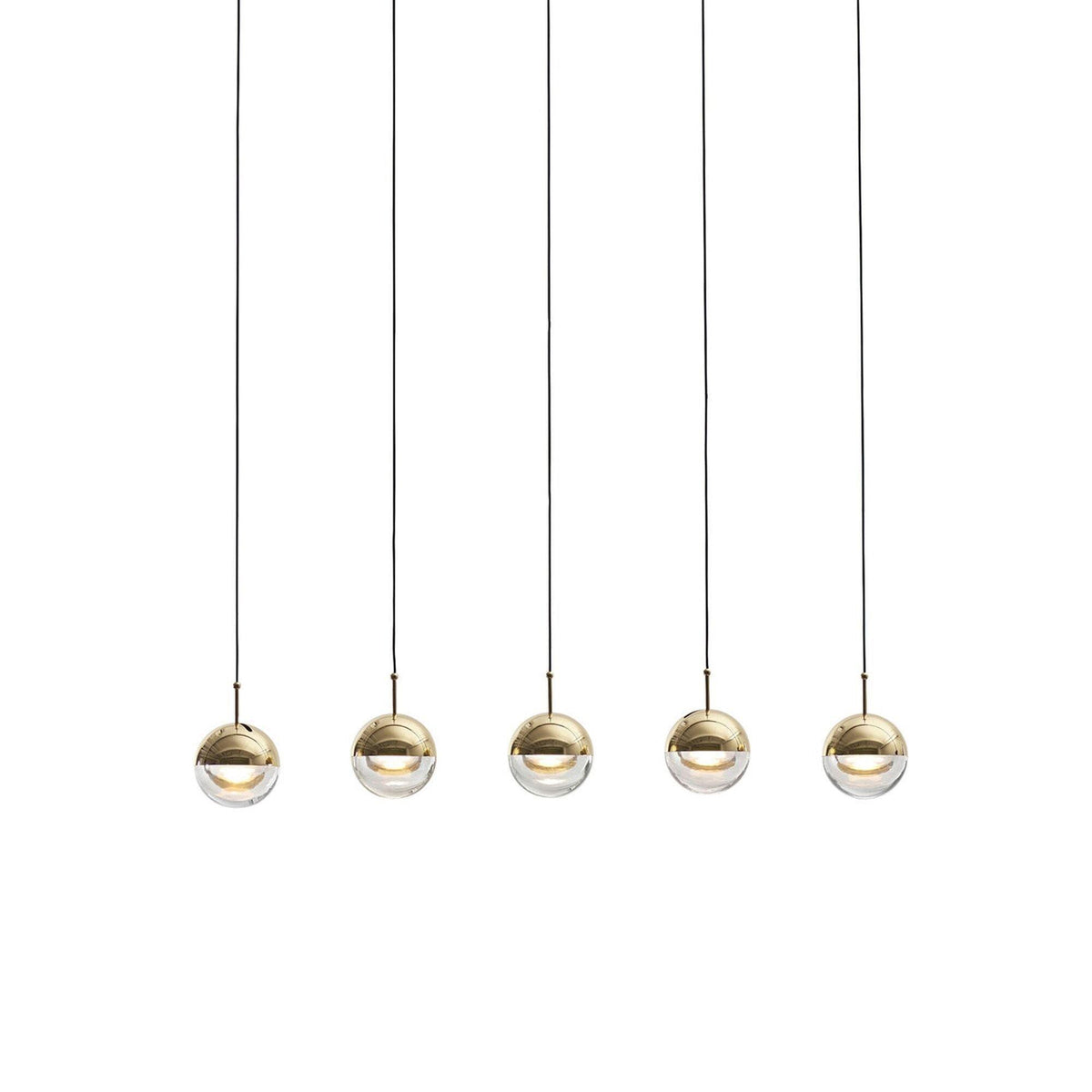 Zaneth lámpara colgante de acero vidrio multi-gota minimalista para escalera