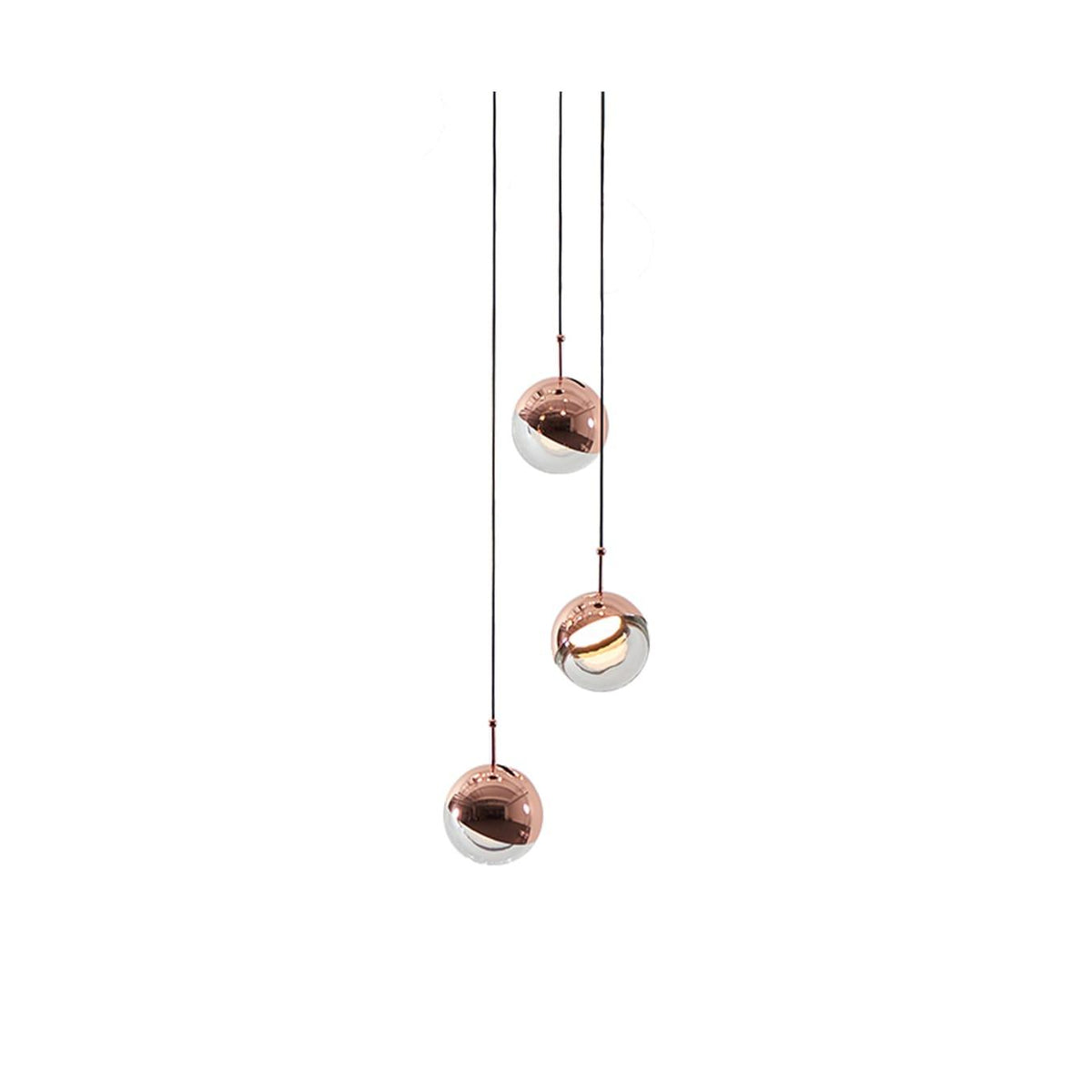 Zaneth lámpara colgante de acero vidrio multi-gota minimalista para escalera
