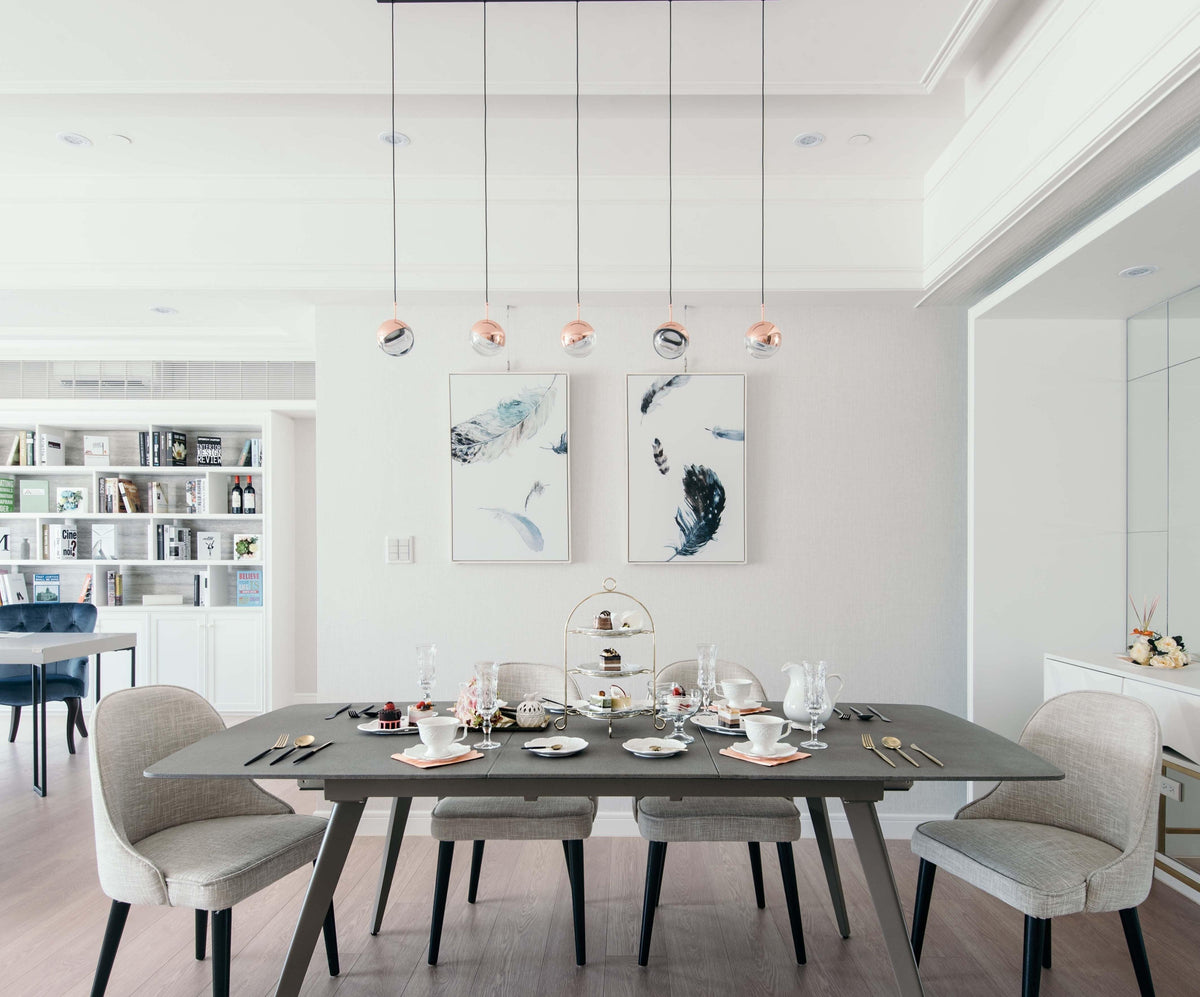Zaneth lámpara colgante de acero vidrio multi-gota minimalista para escalera