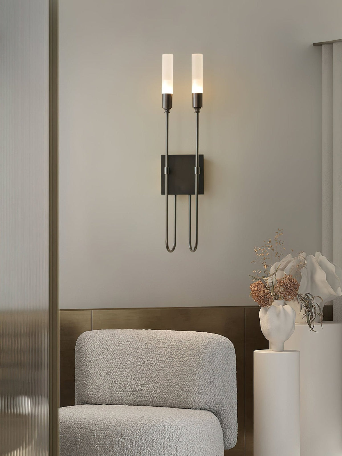 Yvori aplique de pared con doble varilla minimalista