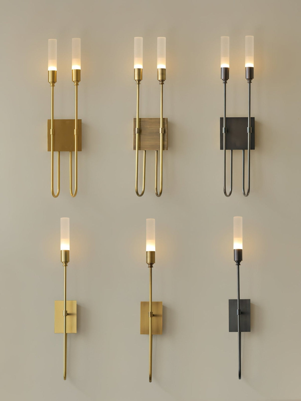 Yvori aplique de pared con doble varilla minimalista