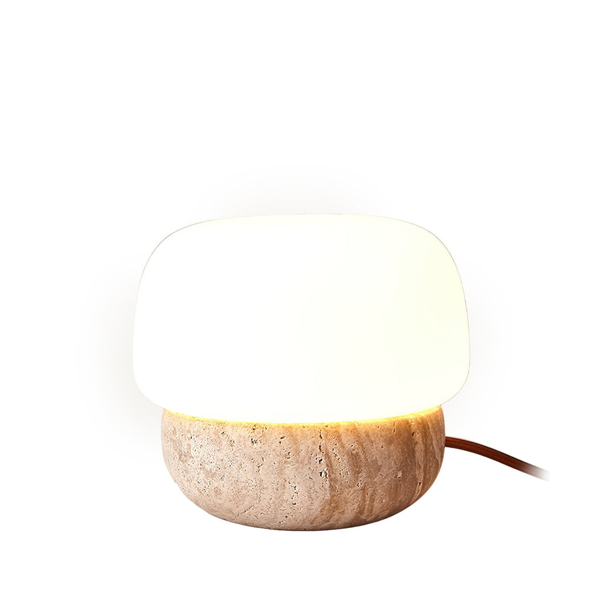 Eldoreth lámpara de mesa con base cúpula de travertino