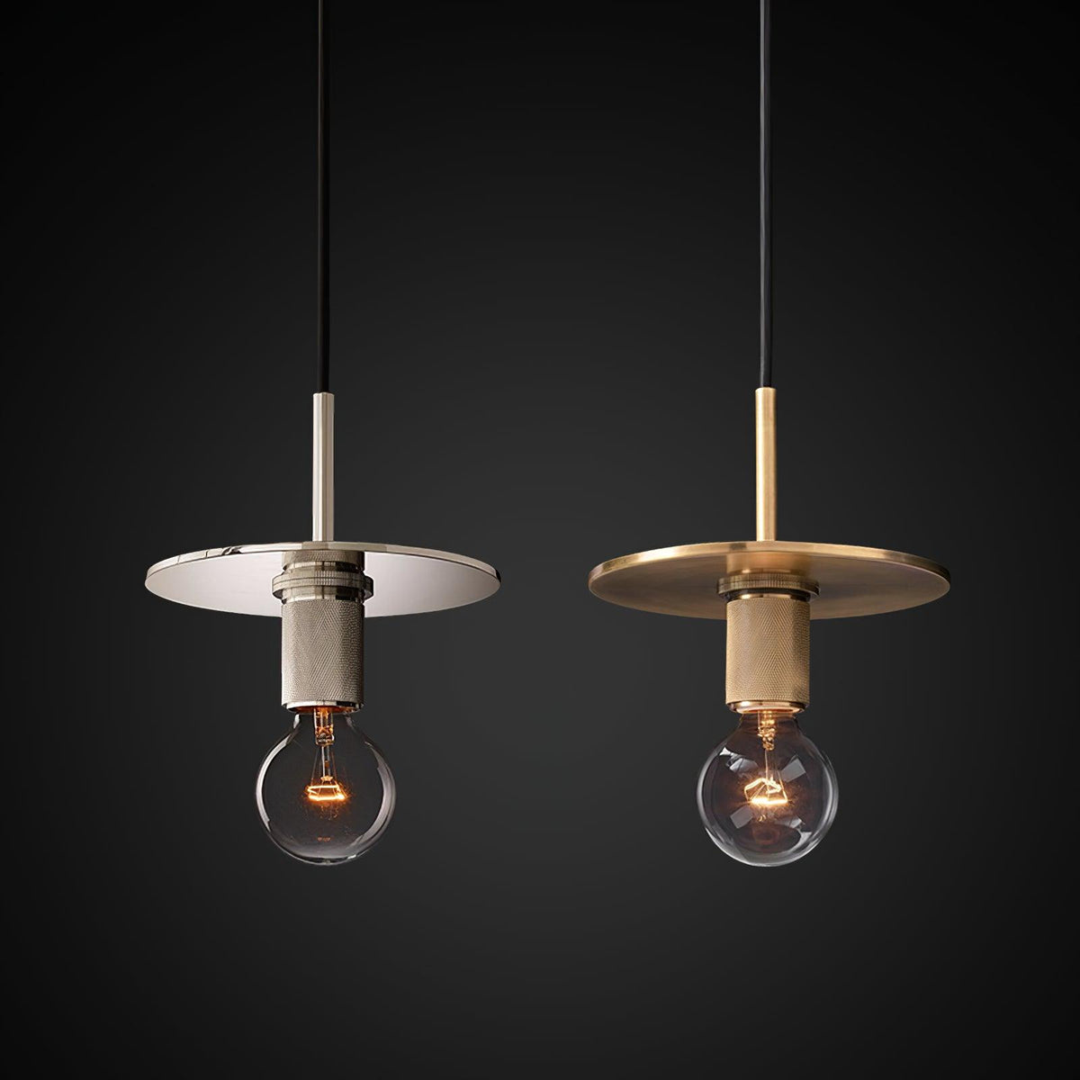 Lámpara colgante minimalista de metal en latón para comedor o cocina