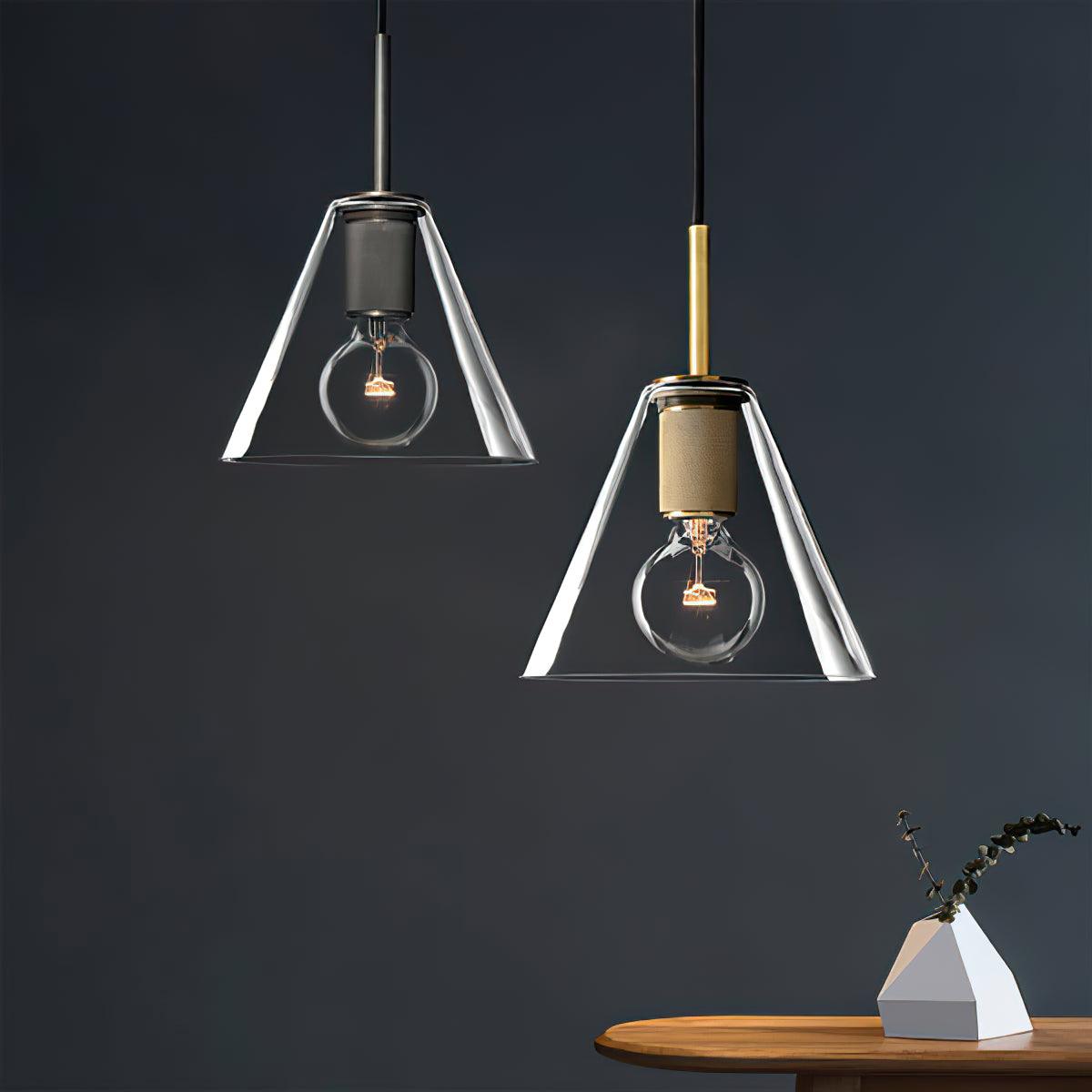 Lámpara colgante minimalista de metal en latón para comedor o cocina
