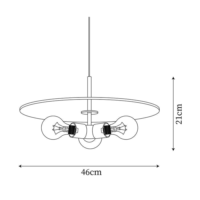 Lámpara colgante minimalista de metal en latón para comedor o cocina