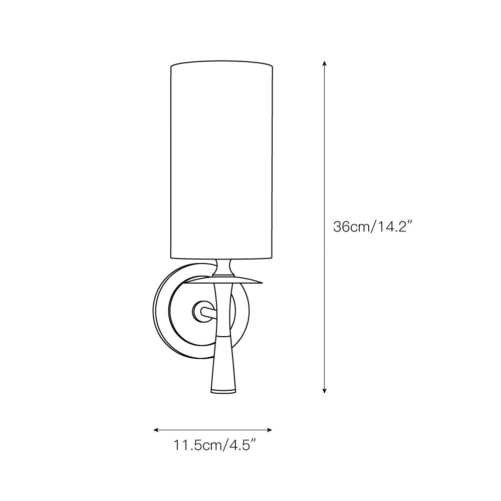 Knight aplique de pared con tejido y vidrio