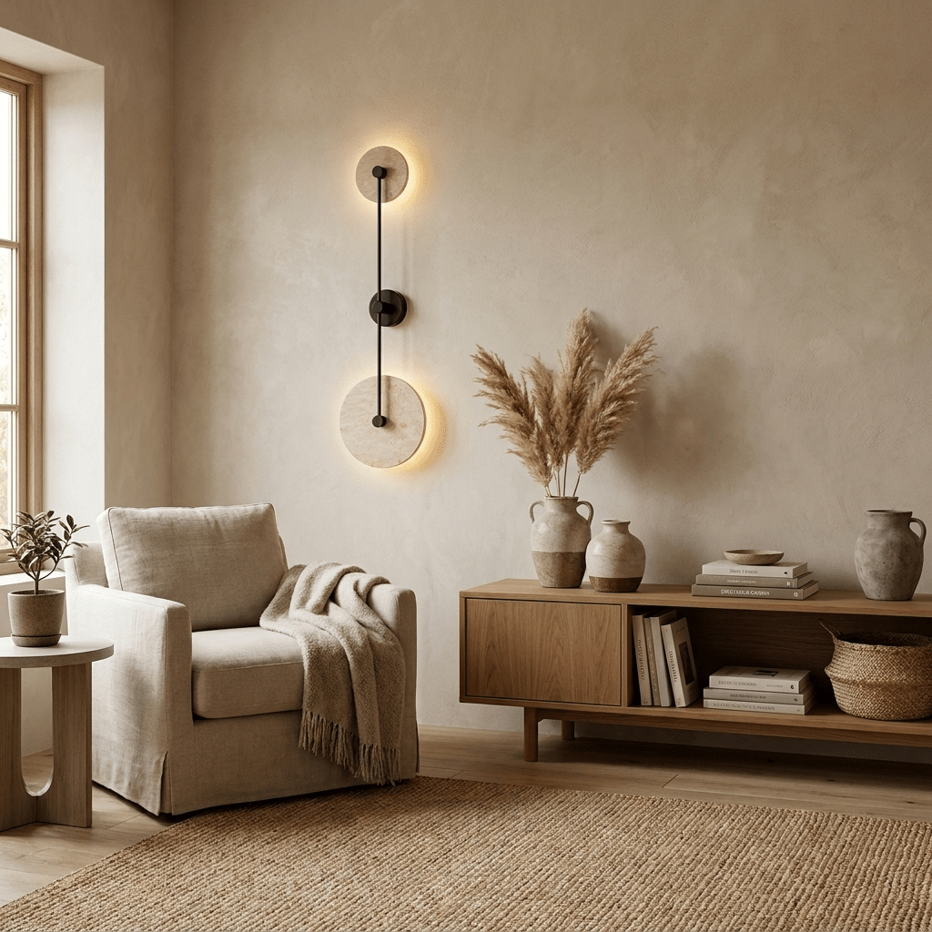 Noraline aplique de pared Disc travertino