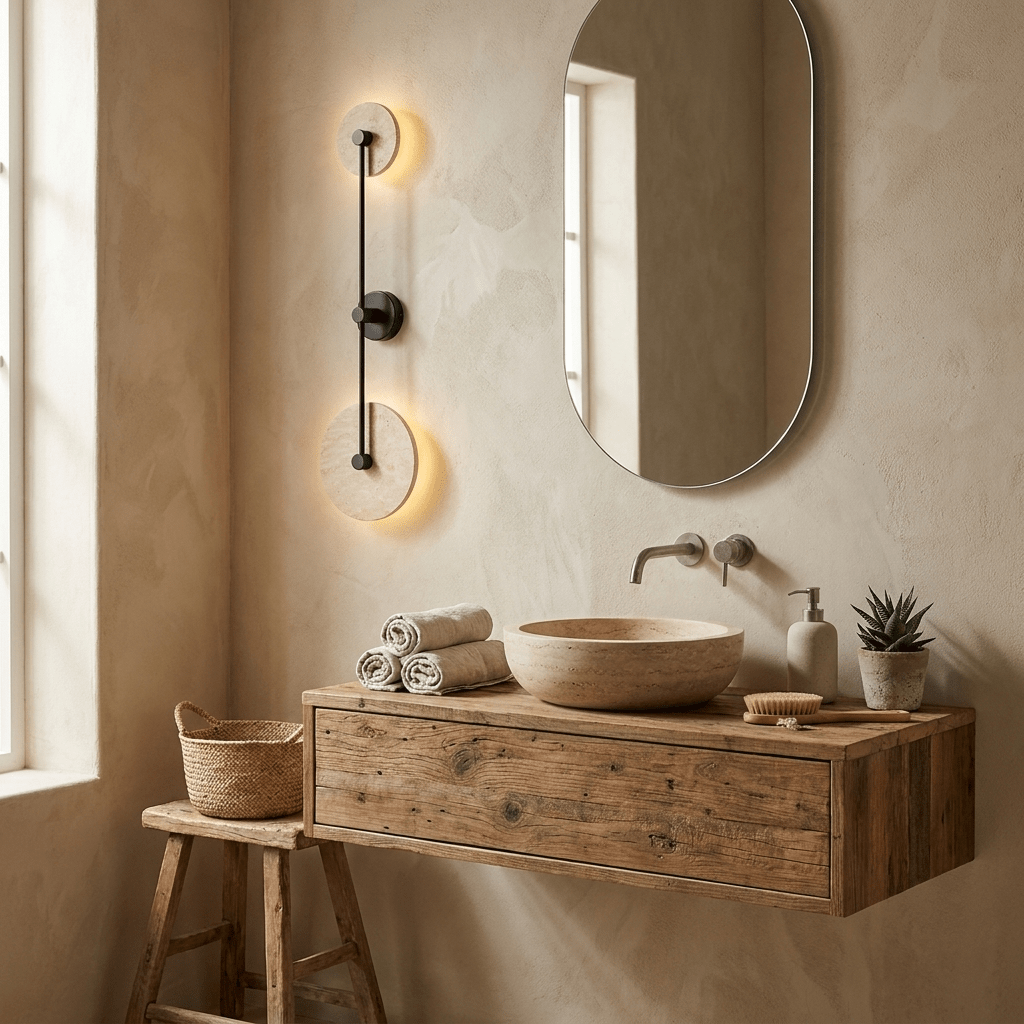 Noraline aplique de pared Disc travertino