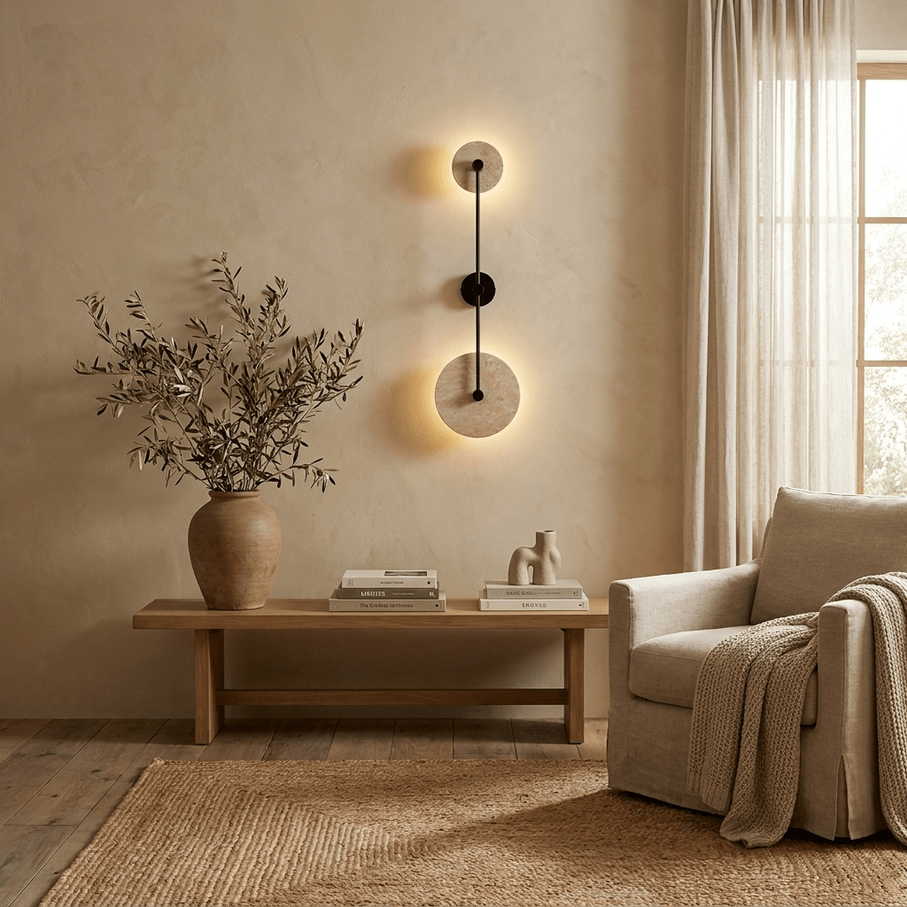 Noraline aplique de pared Disc travertino