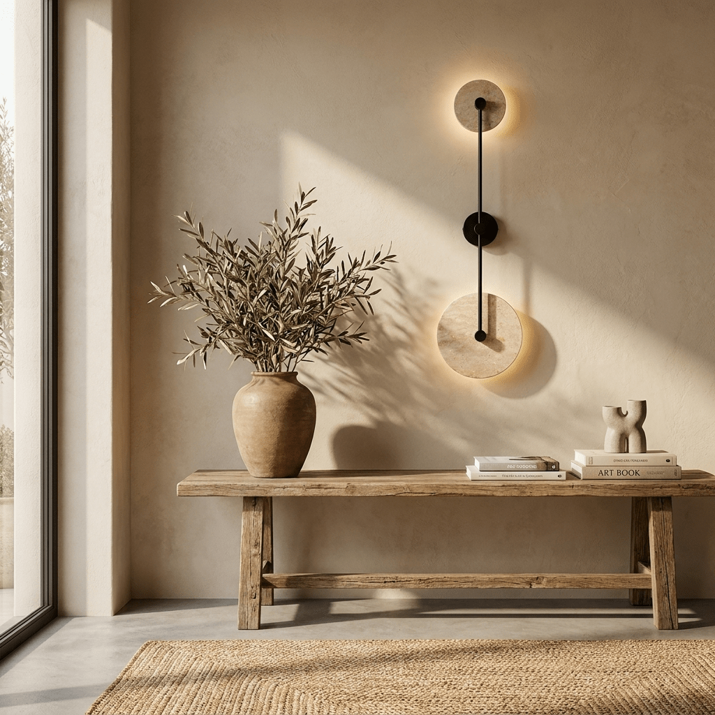Noraline aplique de pared Disc travertino