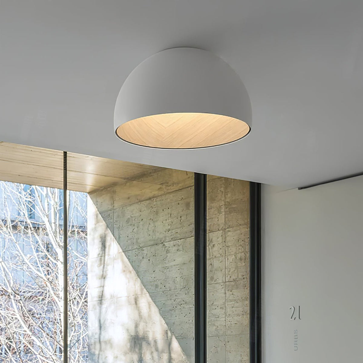 Coda lámpara de techo cúpula de madera minimalista