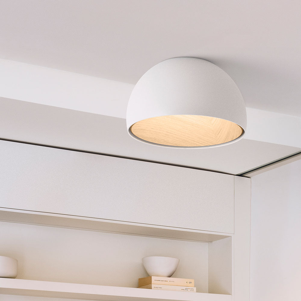 Coda lámpara de techo cúpula de madera minimalista