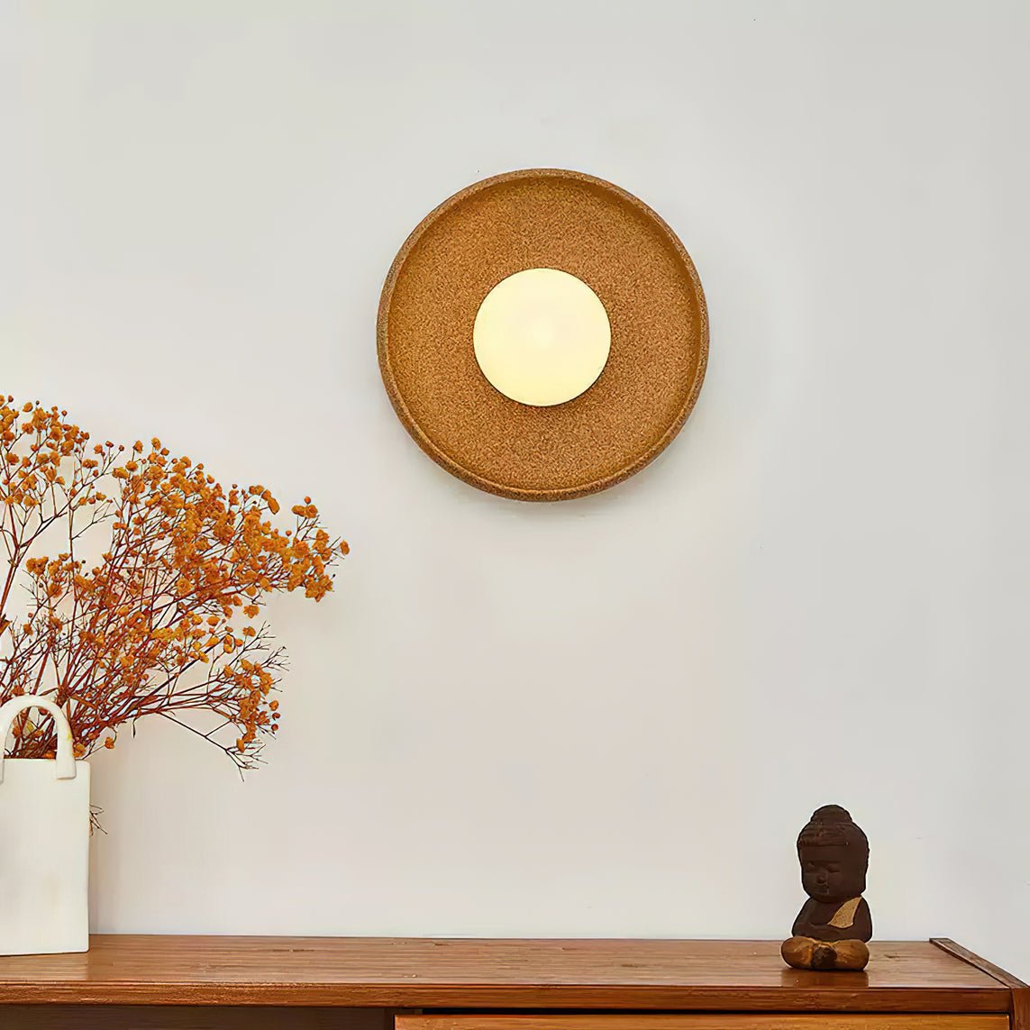 Civarir aplique de pared moderno minimalista redondo de vidrio y cerámica