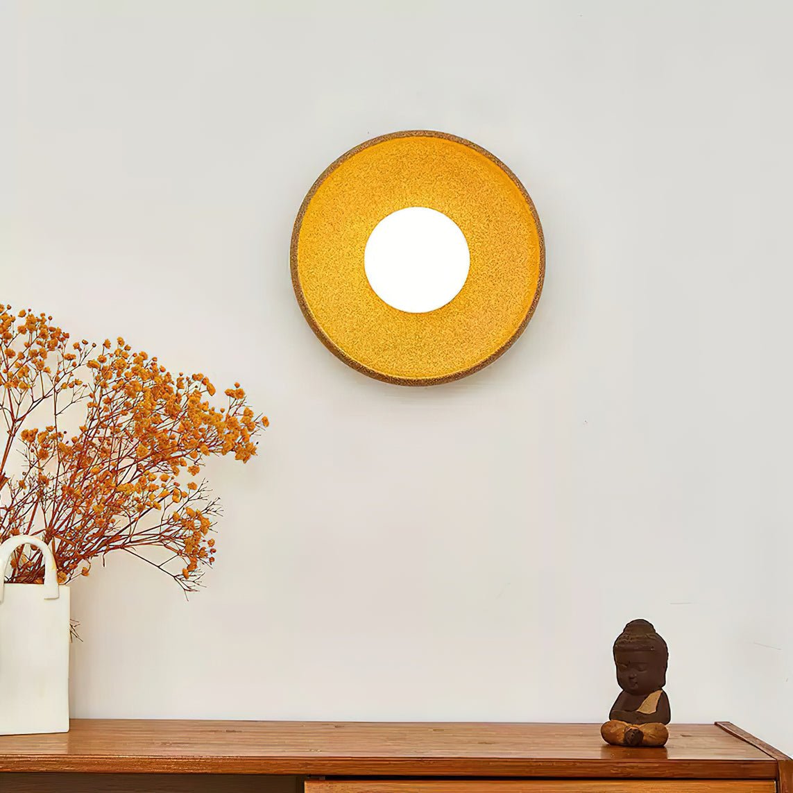 Civarir aplique de pared moderno minimalista redondo de vidrio y cerámica