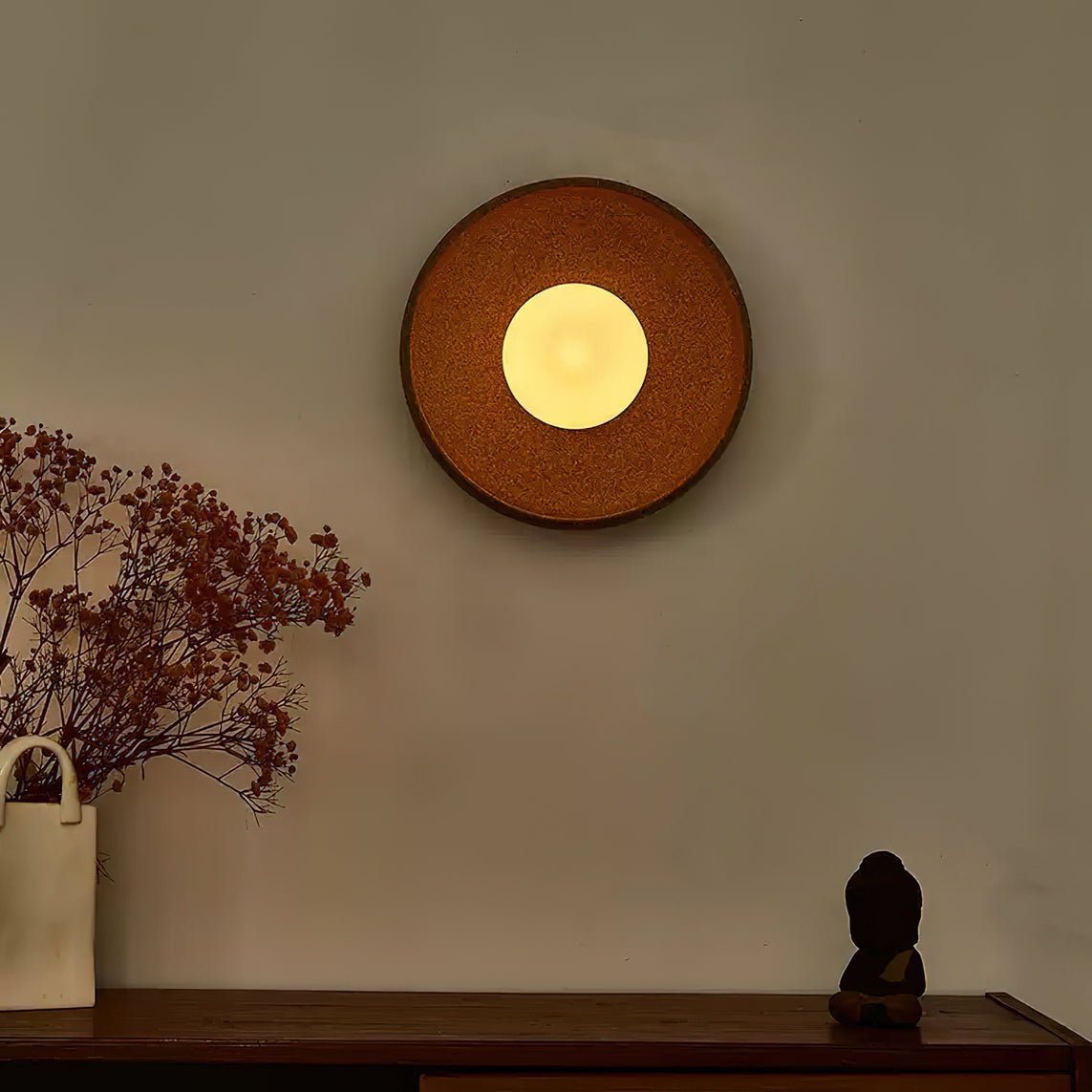 Civarir aplique de pared moderno minimalista redondo de vidrio y cerámica