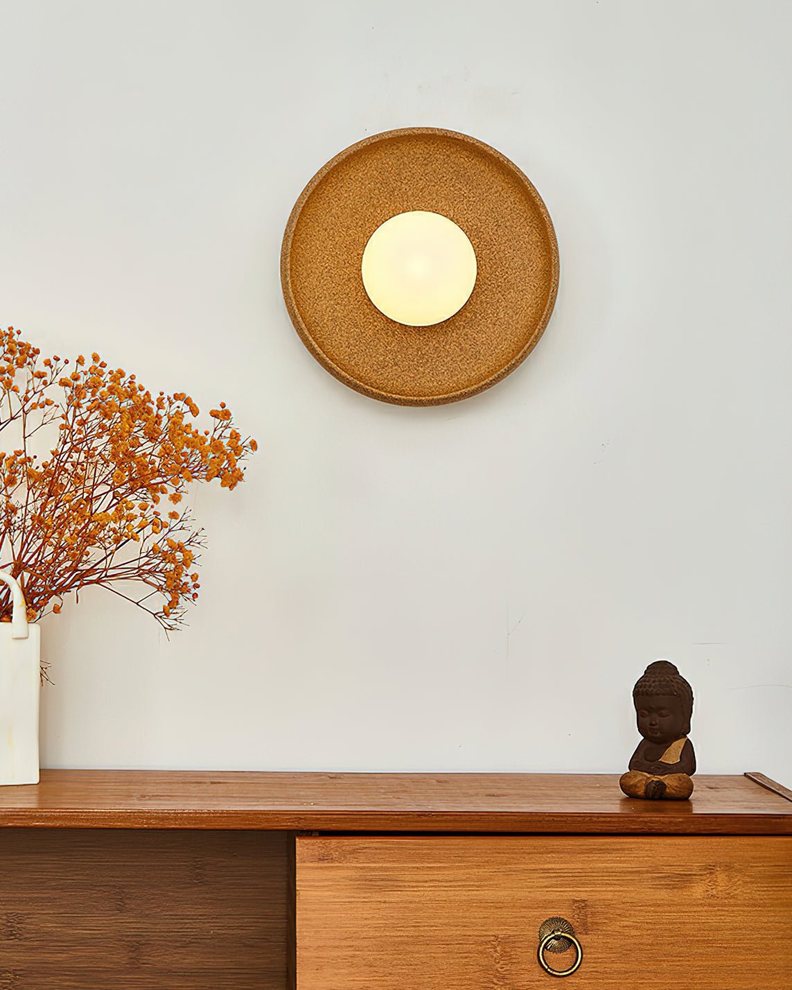 Civarir aplique de pared moderno minimalista redondo de vidrio y cerámica
