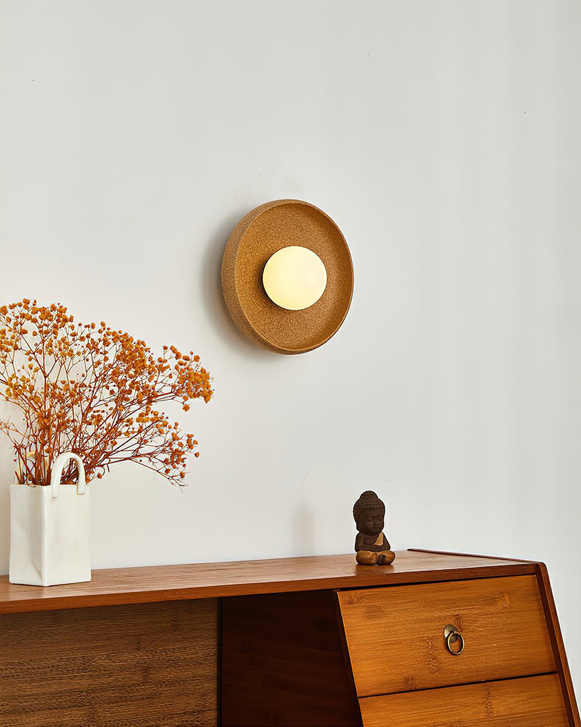 Civarir aplique de pared moderno minimalista redondo de vidrio y cerámica