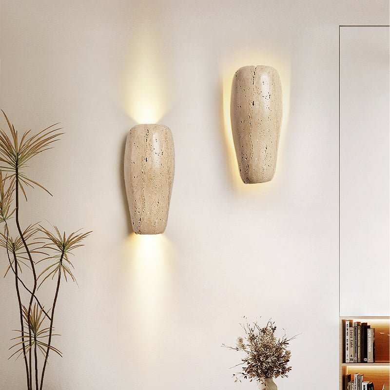 Haldenra aplique de pared en piedra terrosa