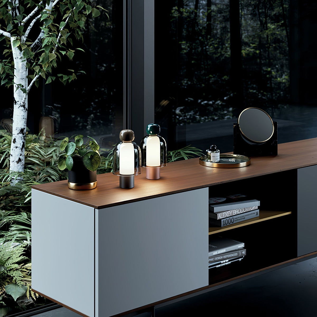 Nara lámpara de mesa artística de vidrio