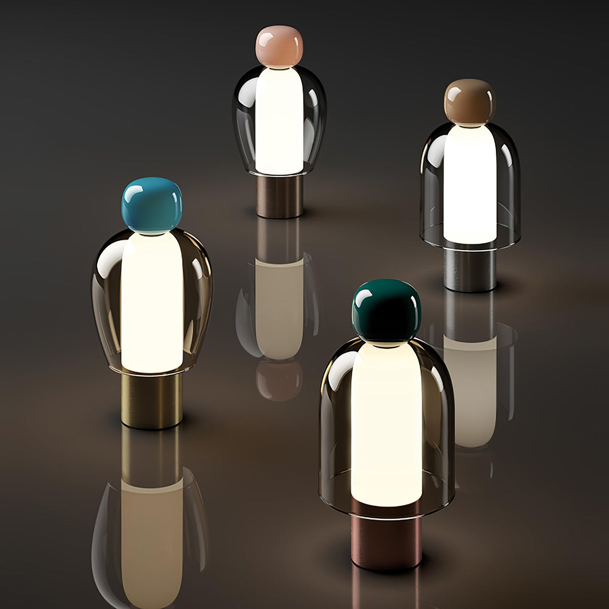 Nara lámpara de mesa artística de vidrio
