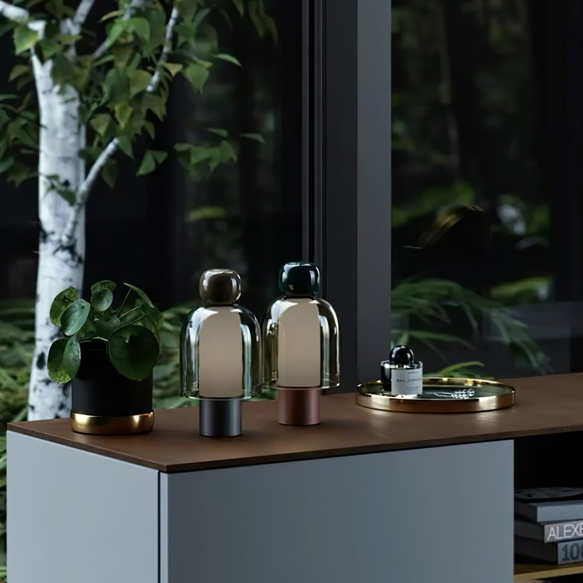 Nara lámpara de mesa artística de vidrio