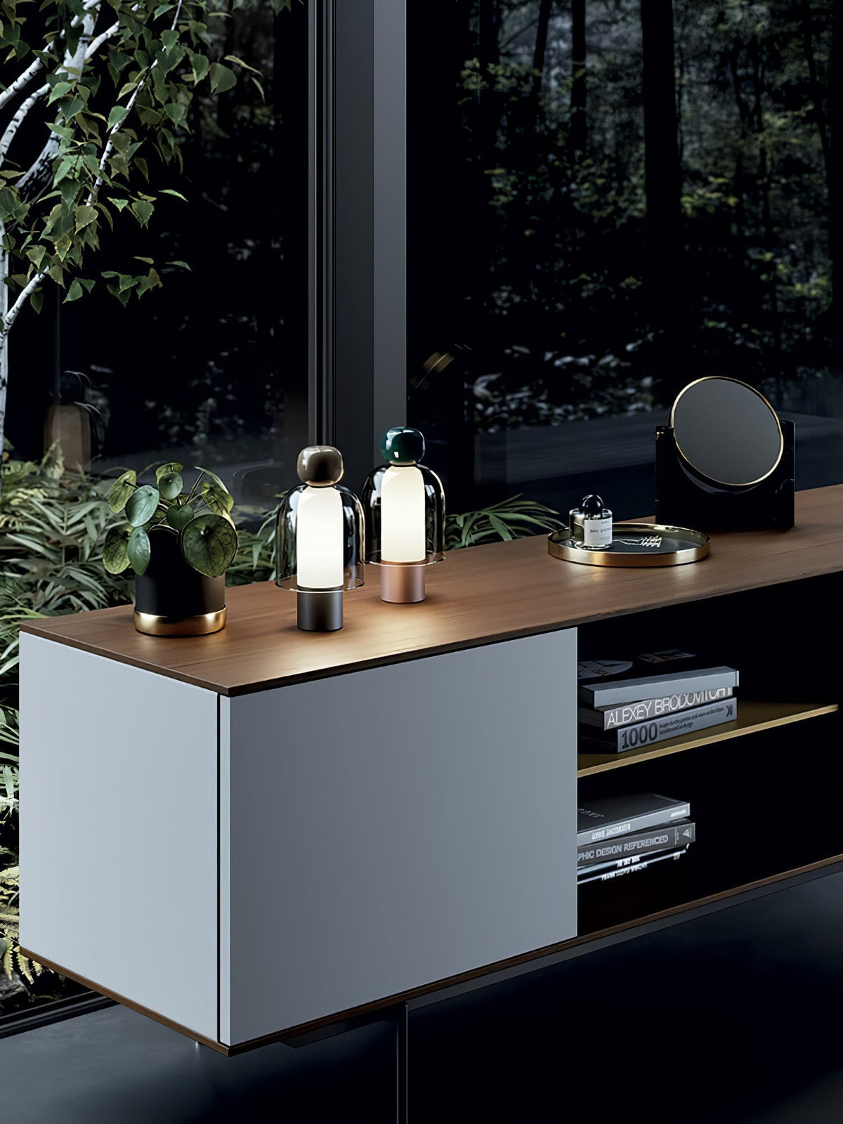 Nara lámpara de mesa artística de vidrio