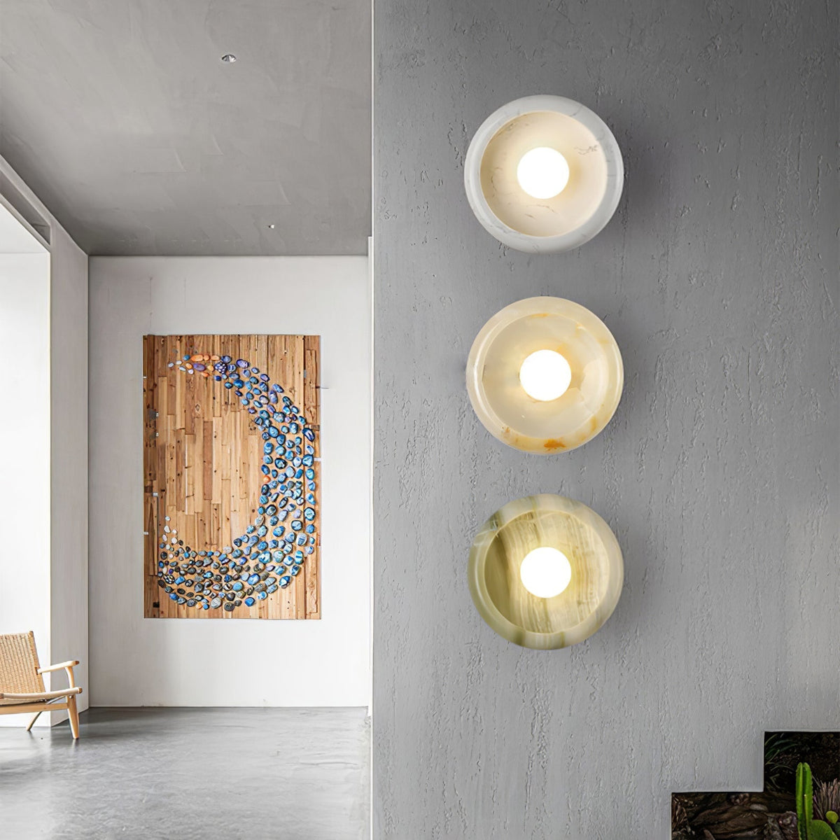 Molt aplique de pared de jade natural en mármol estilo nórdico