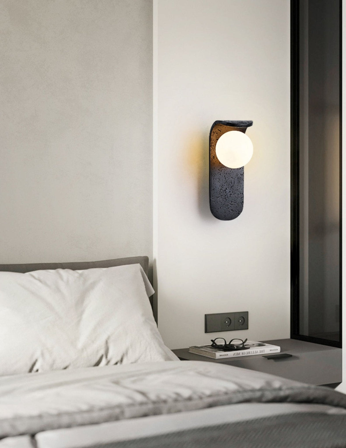 Serelora aplique de pared negro travertino