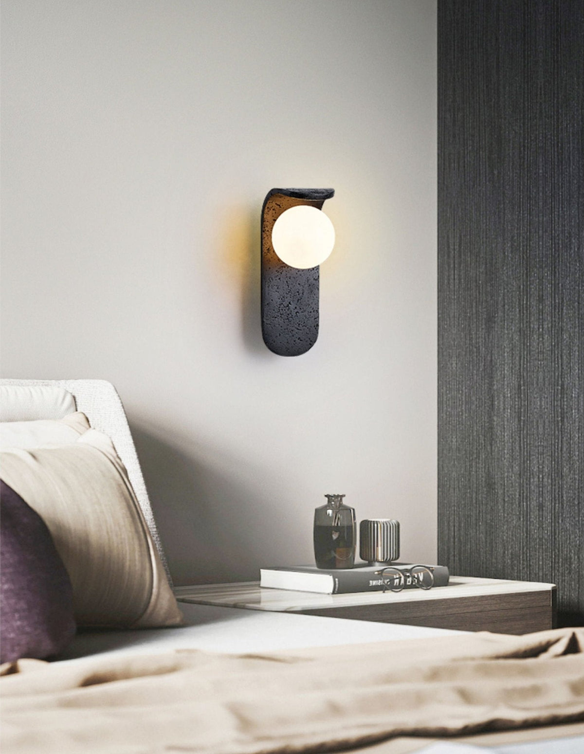 Serelora aplique de pared negro travertino