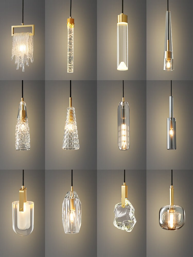 Luxinira lámpara colgante pantalla transparente cristal