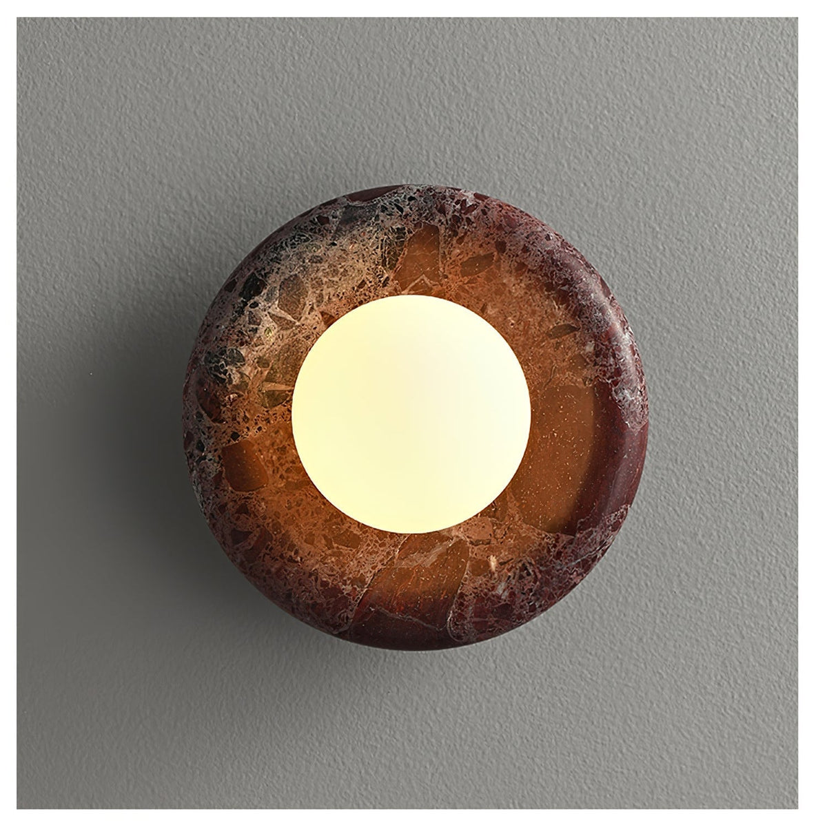 Aplique de pared de mármol vintage ámbar