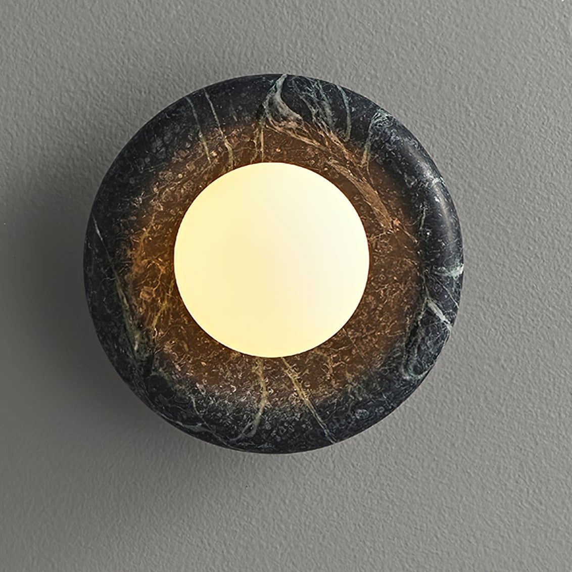 Aplique de pared de mármol vintage ámbar