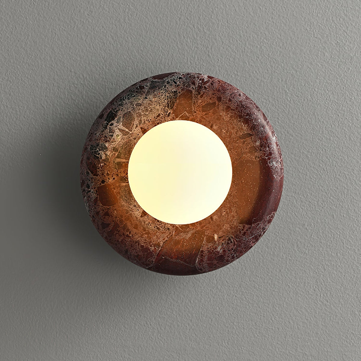 Aplique de pared de mármol vintage ámbar