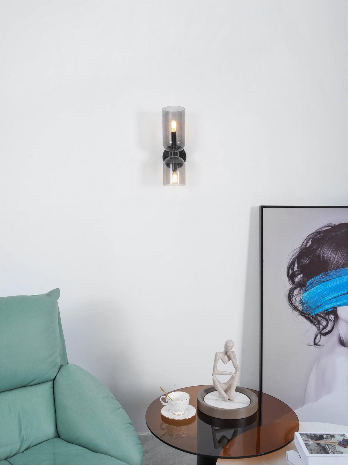 Bryn aplique de pared moderno minimalista de vidrio