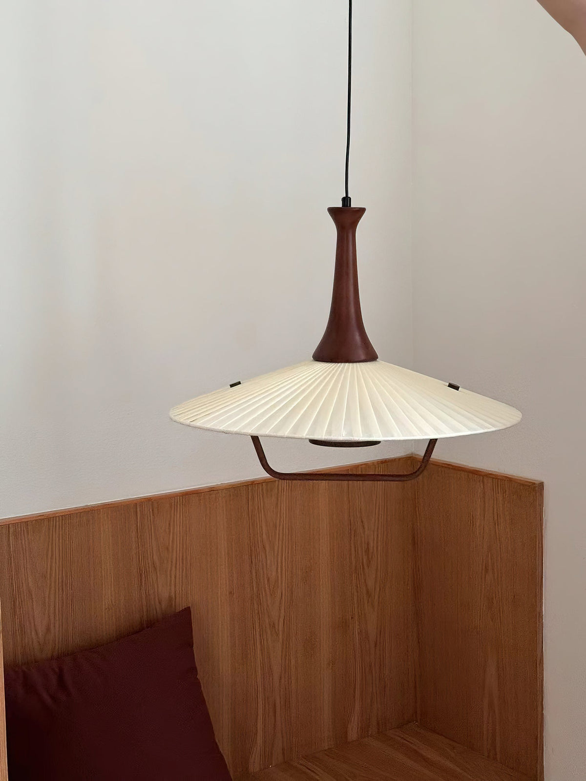 Mydorisra lámpara colgante clásica tradicional con tejido y madera