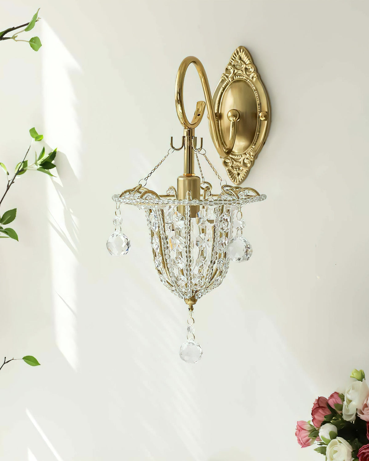 Arabella aplique de pared de cristal