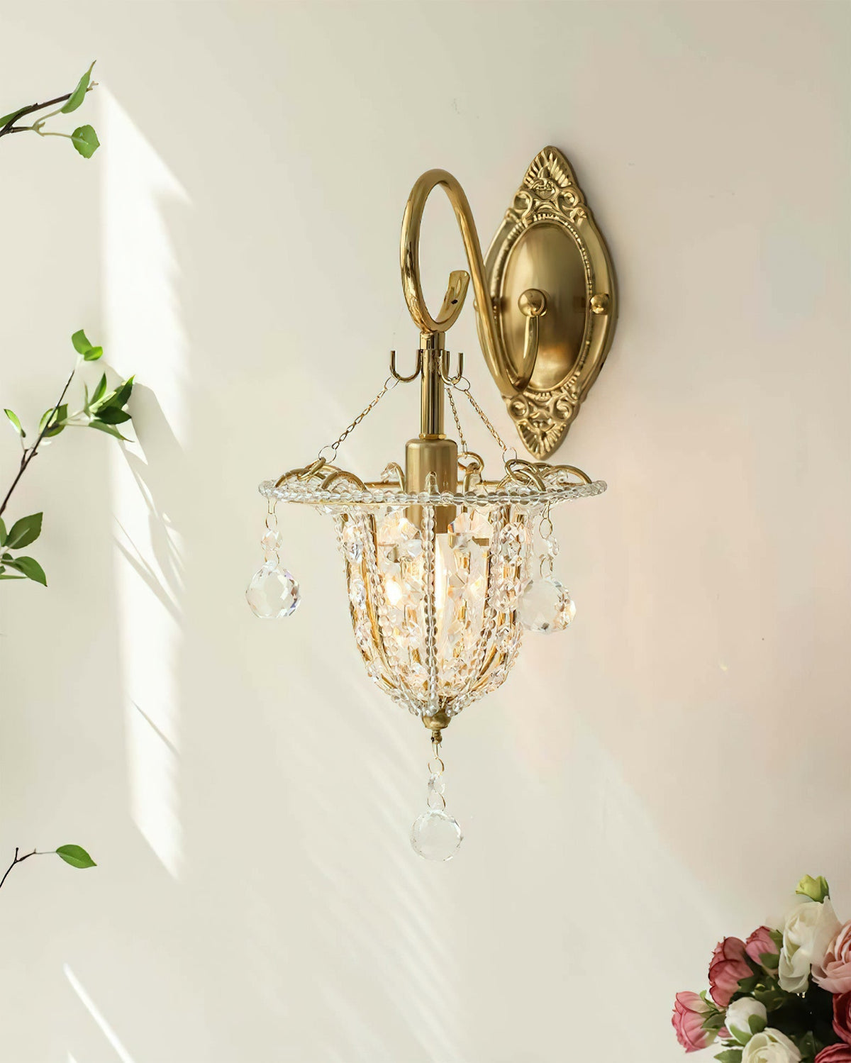 Arabella aplique de pared de cristal