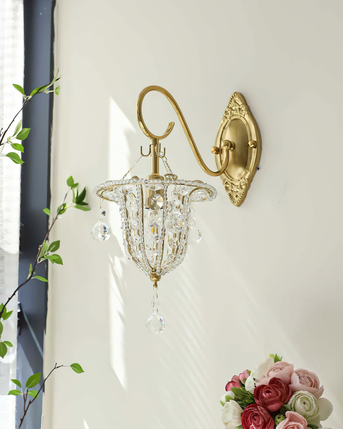 Arabella aplique de pared de cristal