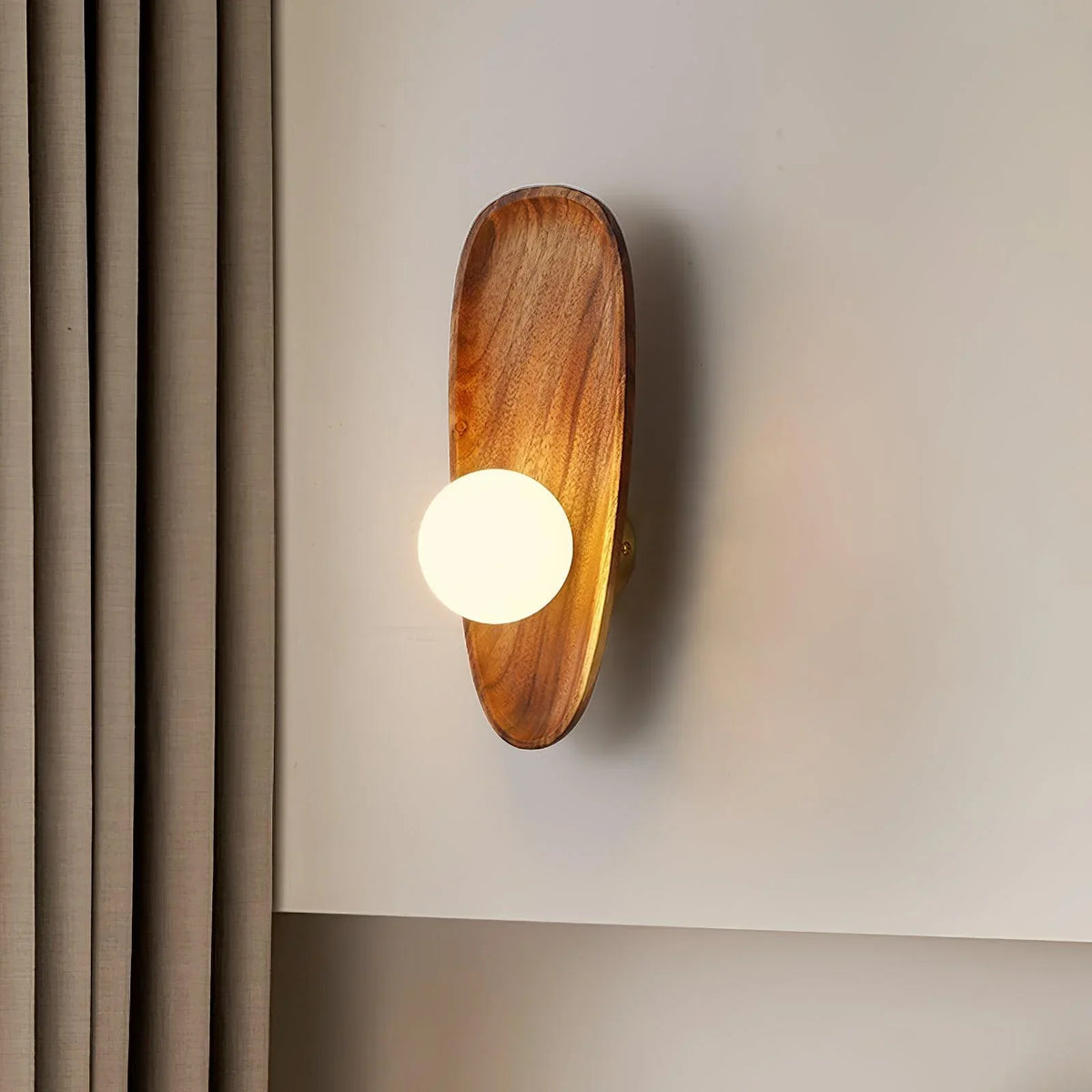 Ligno  Wall Lamp Natural Wood Glass