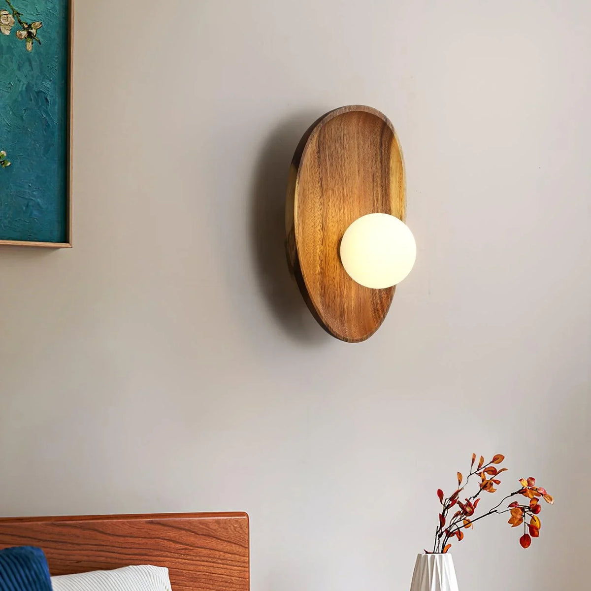 Ligno  Wall Lamp Natural Wood Glass